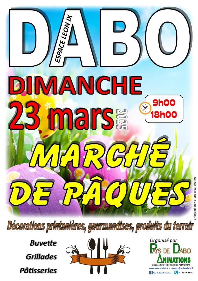 Marché de Pâques Dabo 2025 dates horaires tarifs exposants