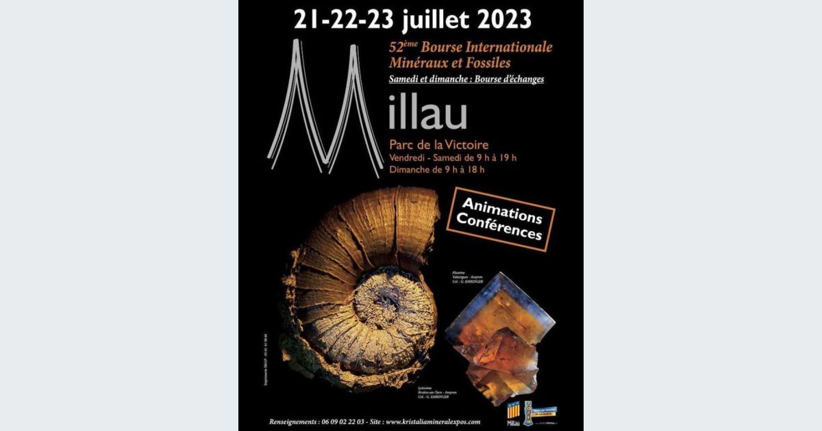 Salon International des Minéraux Fossiles Gemmes et Bijoux de Millau