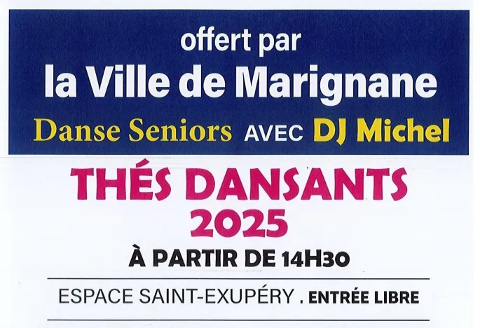 Thés dansants pour les Seniors Marignane 2025 date horaires