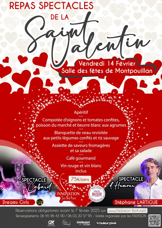 Spectacle Cabaret & d’humour à l’occasion de la Saint Valentin à Montpouillan