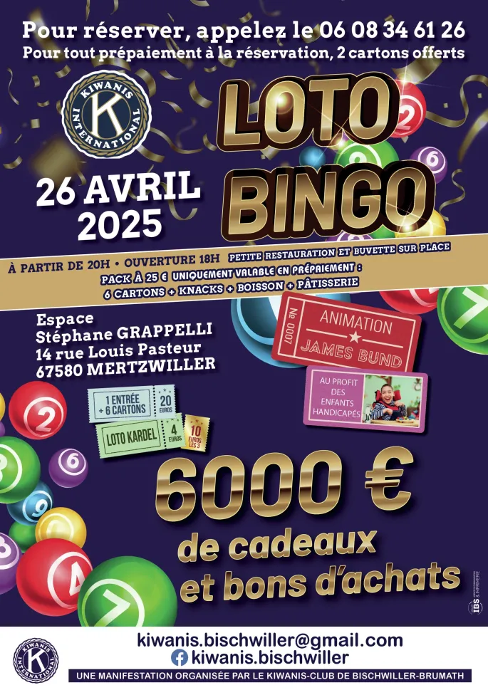 Loto bingo du Kiwanis club de Bischwiller-Brumath