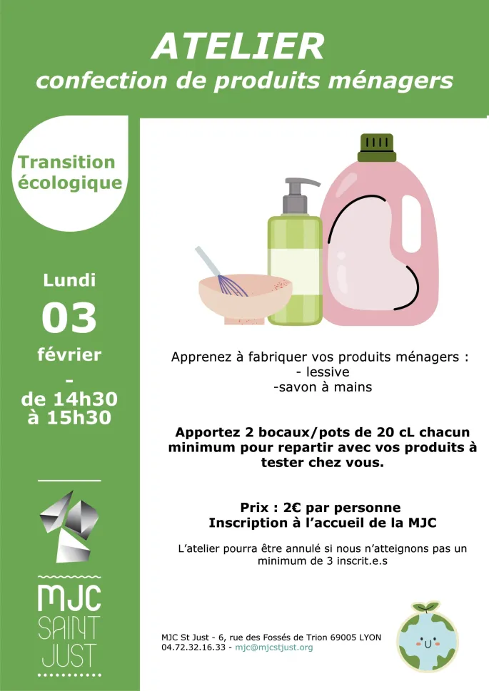 Atelier DIY - produits ménagers 