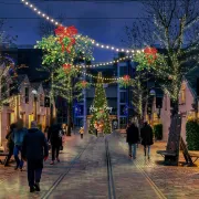 Un ciel orné de bouquets de gui lumineux pour Noël à Bercy Village