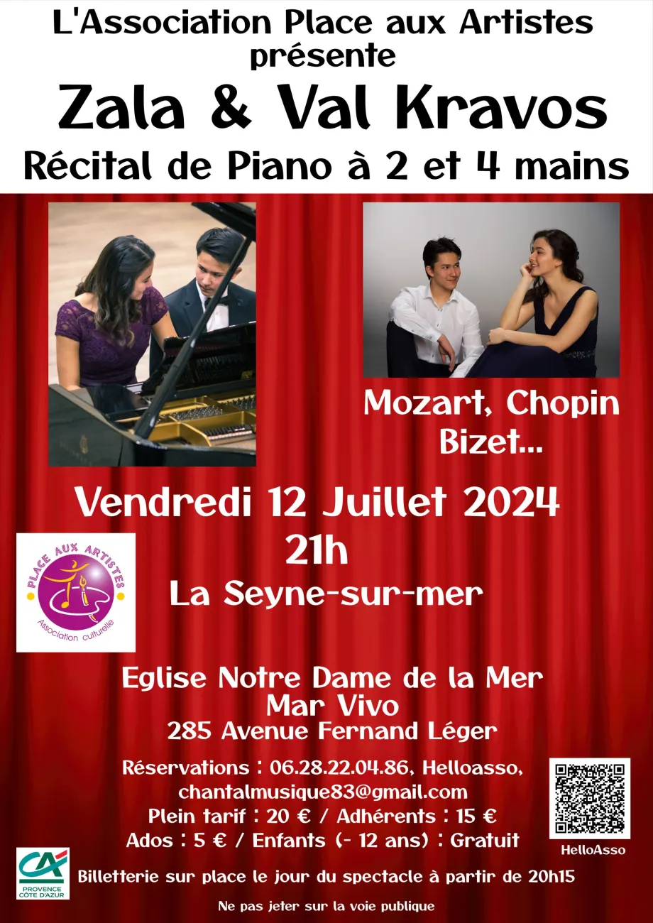 Concert Récital de piano à 2 et 4 mains à La Seyne-sur-Mer, : places,  billets, réservations