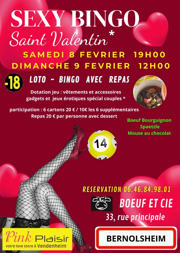 Loto Sexy Bingo St-Valentin 