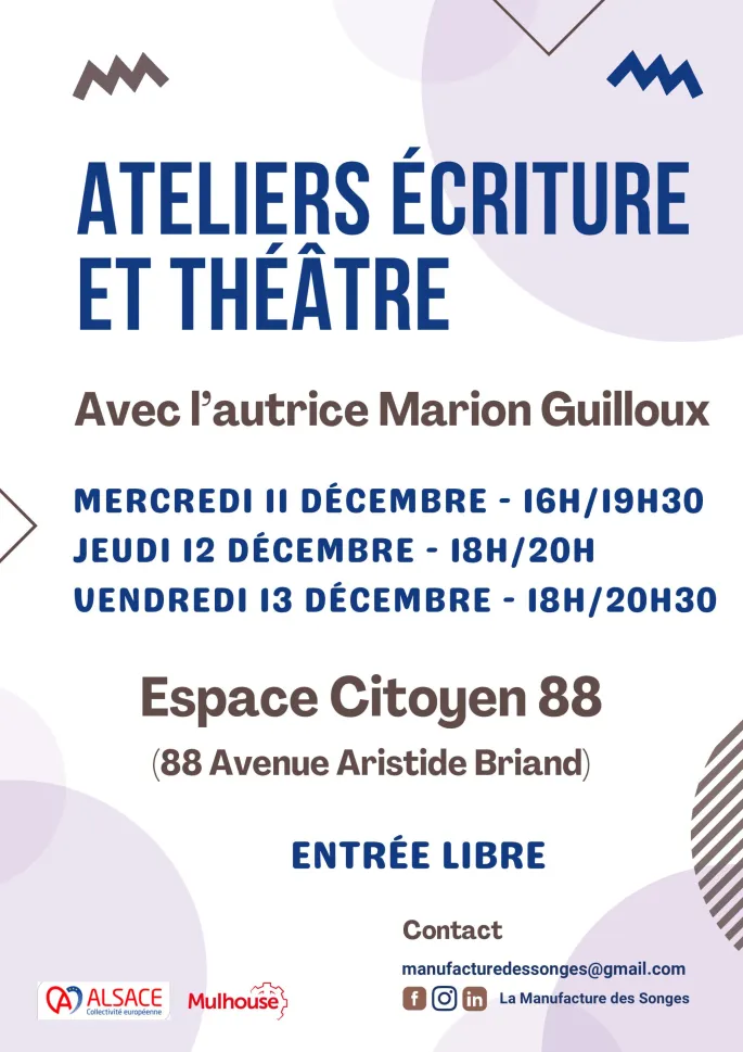 Ateliers autour de l'écriture et du théâtre