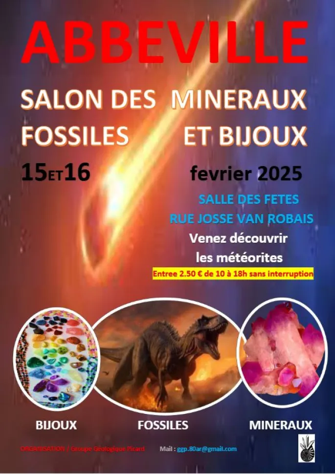 Salon des Minéraux, Fossiles, Bijoux et météorite d'Abbeville