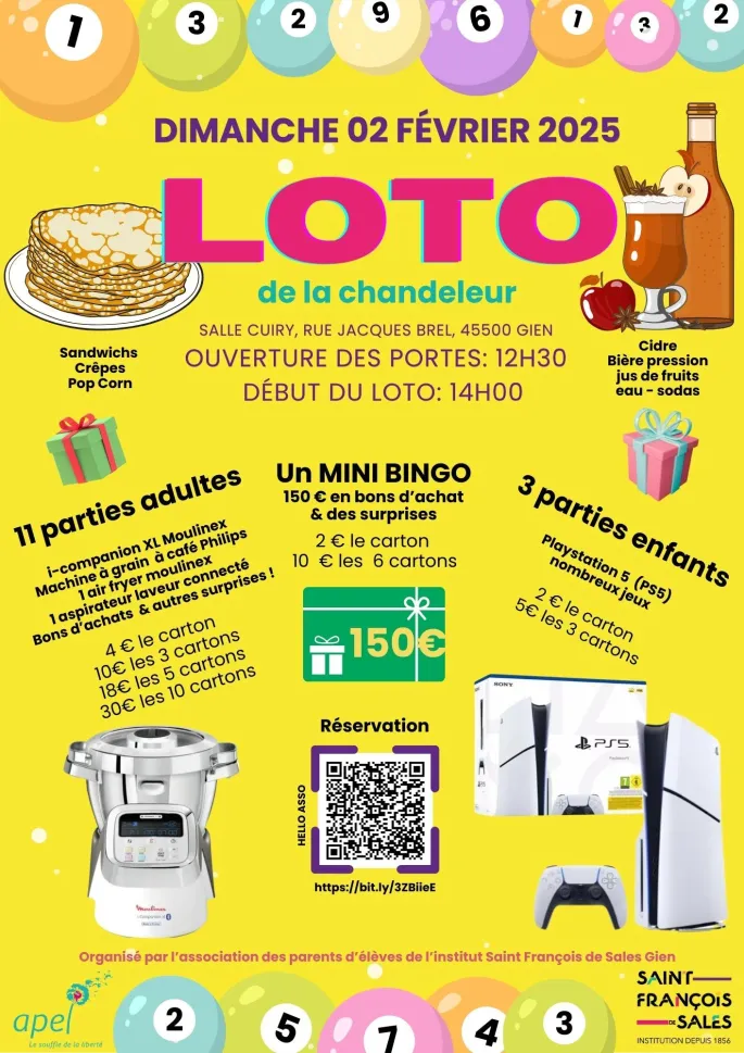 LOTO de la Chandeleur Gien date, horaires, tarifs