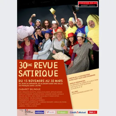 30ème revue satirique en alsacien dans une salle, en français dans l'autre