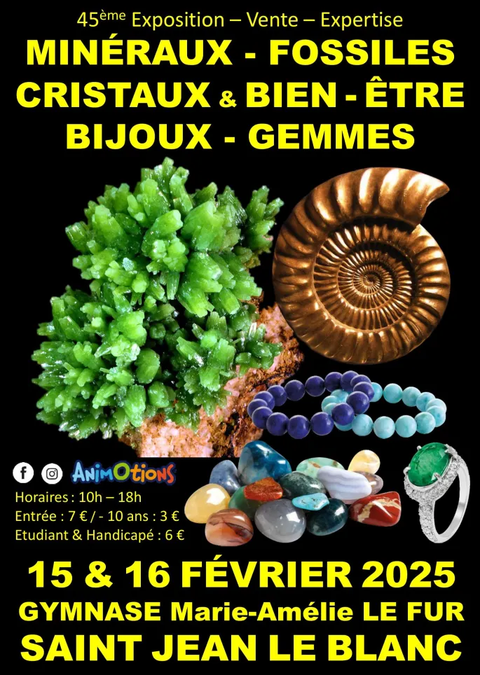 45ème Salon Minéraux Fossiles Cristaux & Bien-Être Bijoux et Gemmes