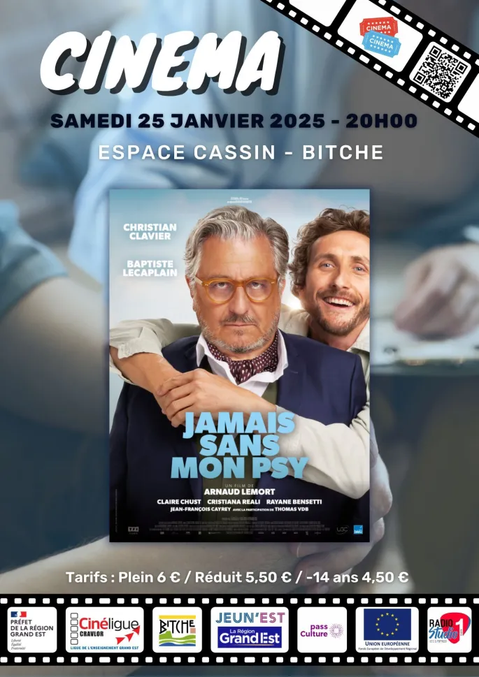 Cinéma à l'espace Cassin - Jamais sans mon psy