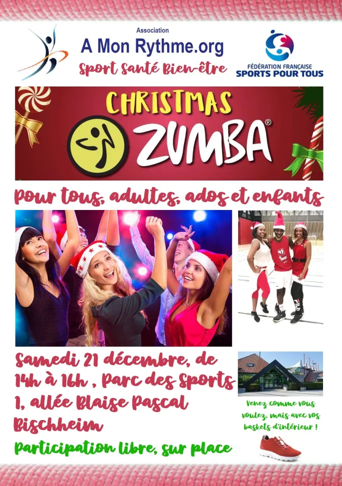 ZUMBA DE NOEL | Bischheim | 21/12 14h à 16h | A Mon Rythme | Sports Pour Tous 