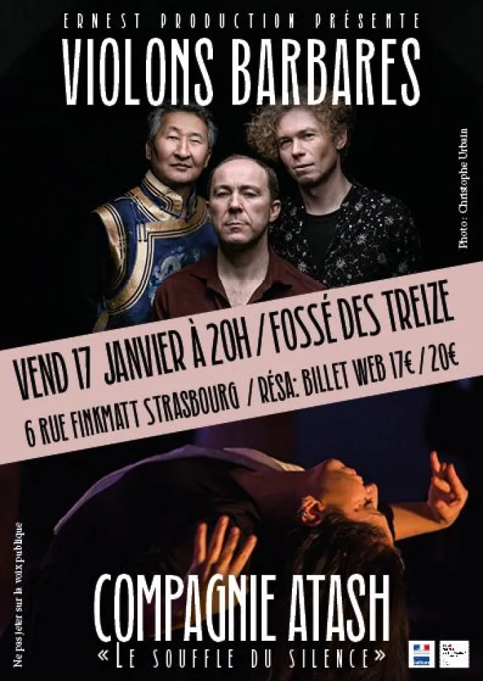 Compagnie Atash et Les Violins Barbares 17 Janvier 2025 au Fossé des treize