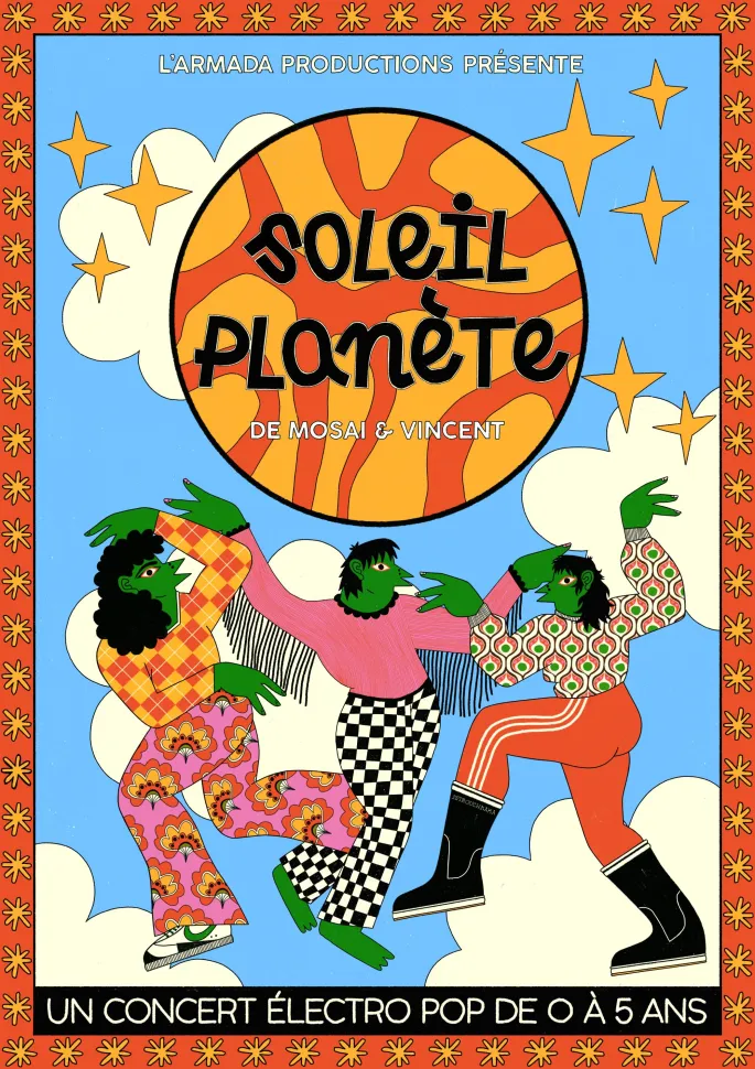 Soleil planète, concert électro-pop de 0 à 5 ans par Mosaï & Vincent.