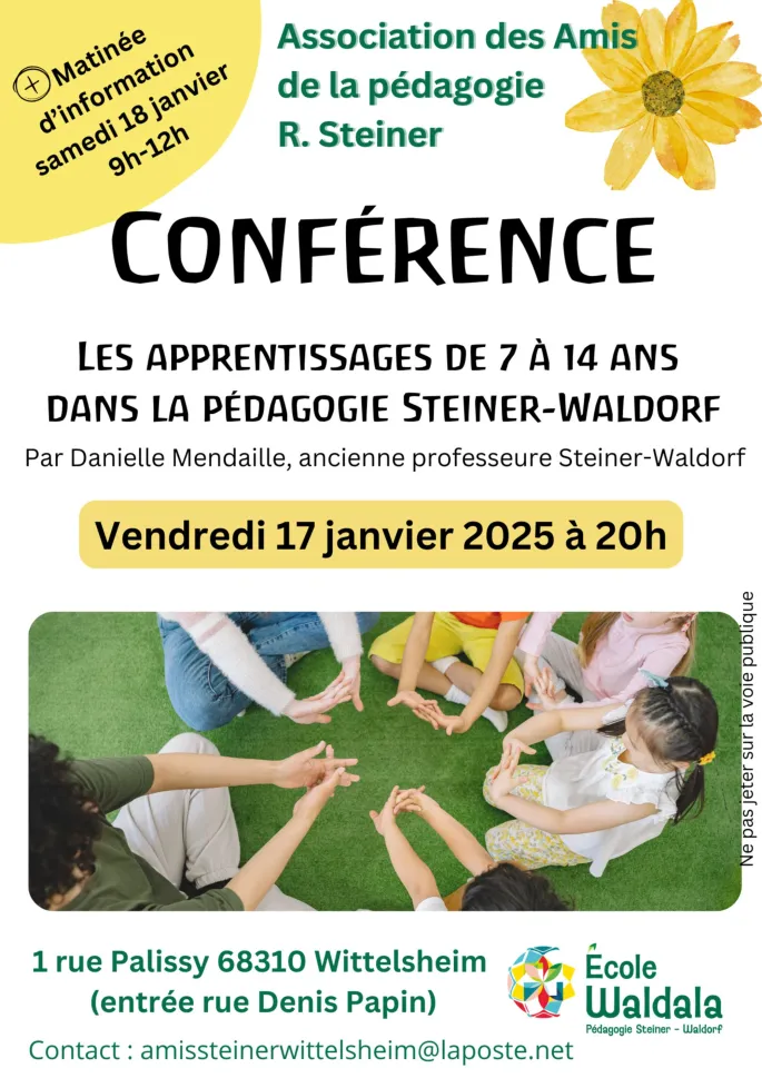 Conférence Les apprentissages de 7 à 14 ans dans la pédagogie Steiner-Waldorf