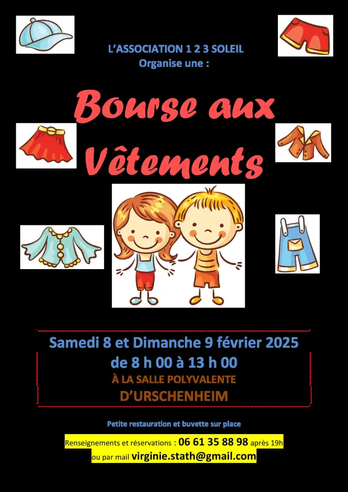 Bourse aux vêtements, jouets, livres, articles de puériculture