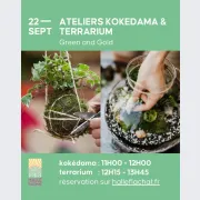 Ateliers kokedama et terrarium - Green and gold