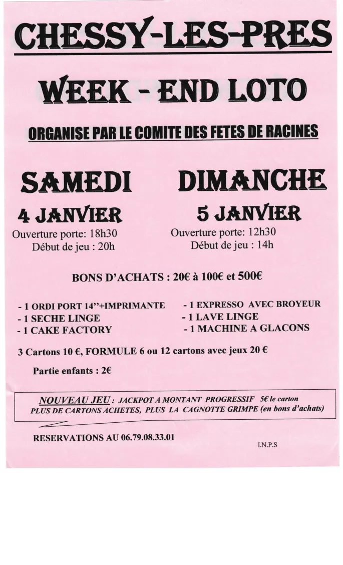 Loto du Comité des Fêtes de Racines