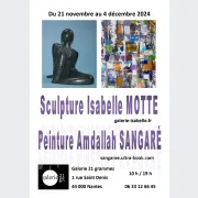 Sculpture d'Isabelle Motte  et  peintures d'Amdallah Sangaré 