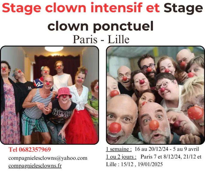 Stage clown intensif et stage clown ponctuel Paris - Lille