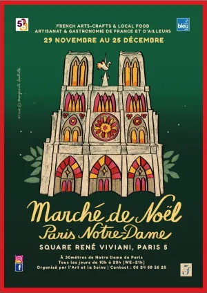 L'affiche du Marché de Noël Notre Dame à Paris 2024