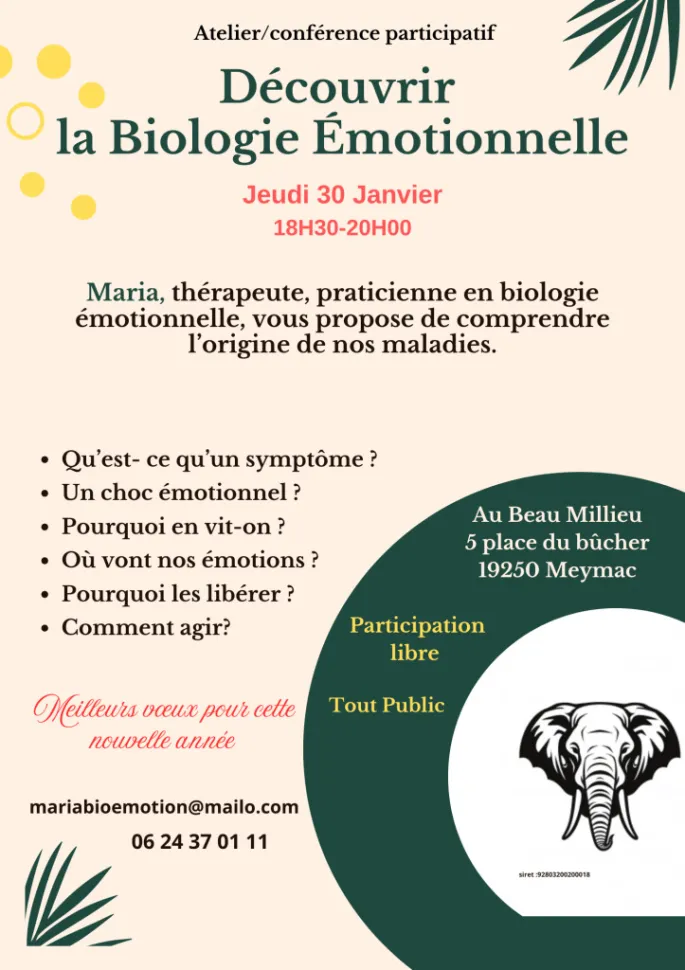 Atelier conférence Découvrir la biologie émotionnelle