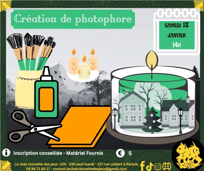 Atelier créatif photophore