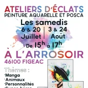 Atelier d\'éclats - Peinture aquarelle et Posca à l\'Arrosoir Figeac