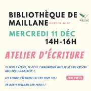 Atelier d'écriture Décembre