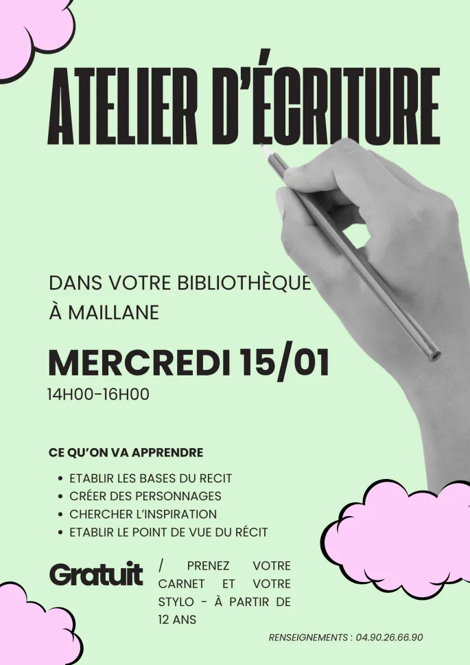 Atelier d'écriture novembre