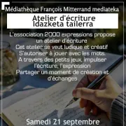 Atelier d’écriture pour adultes