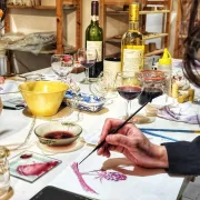 Atelier de peinture au vin au Domaine Terre de Mistral