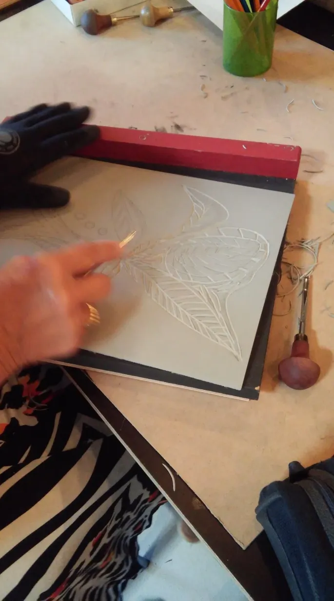 Atelier de Pratique Artistique Linogravure à l'AMI