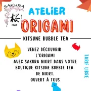 Atelier Origami au Kitsune Bubble Tea à Niort