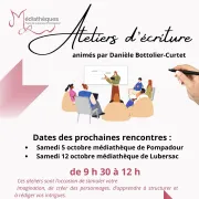 Ateliers d\'écriture à la médiathèque de Pompadour