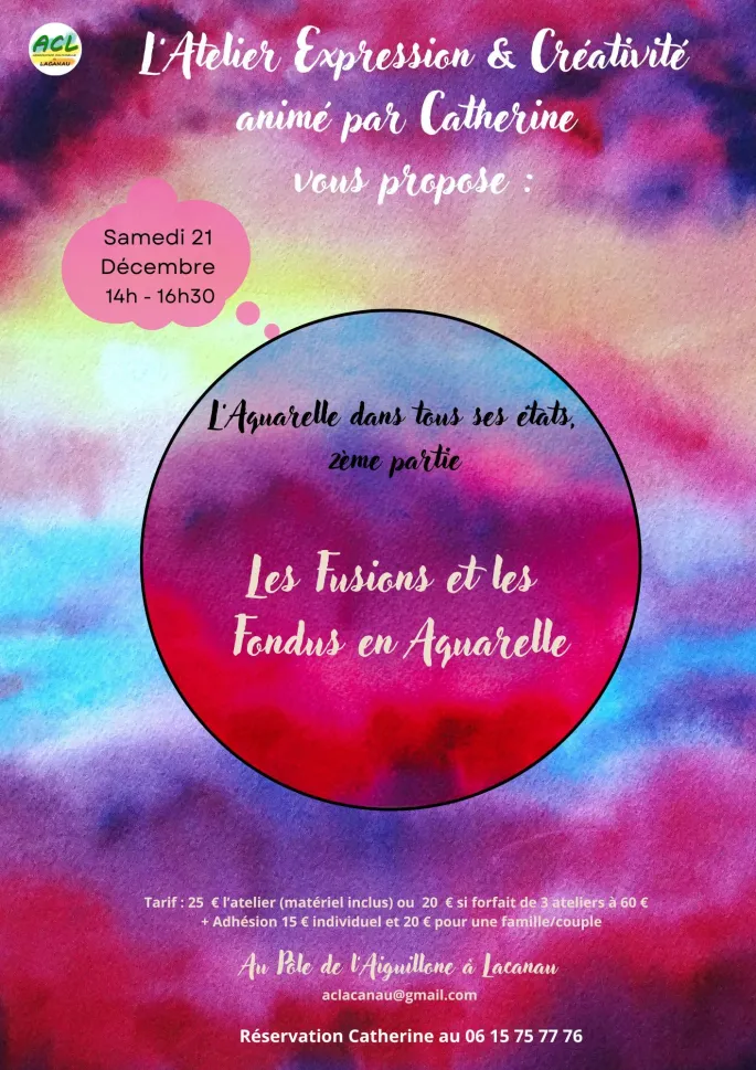 Ateliers expressions et créativité : les fusions et les fondues en aquarelle avec ACL - sur inscription