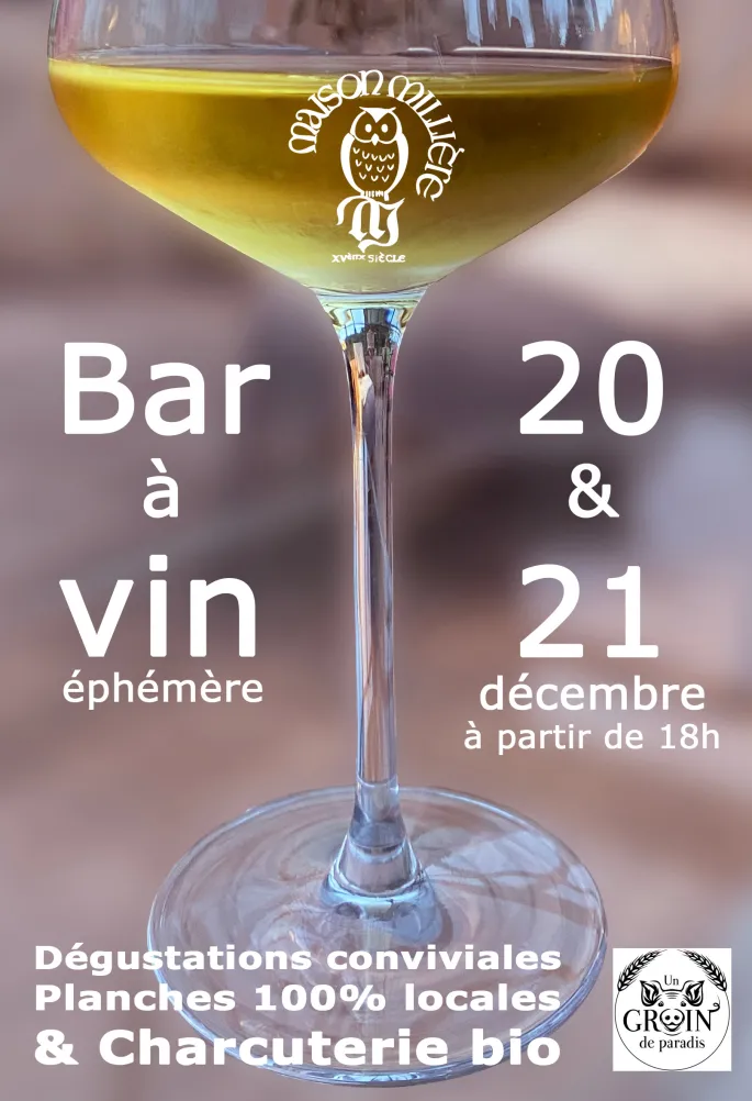 Bar à vin éphémère à la Maison Millière