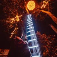 Une échelle vers le ciel illuminé  &copy; Christmas Garden / Stefan Hegenberg