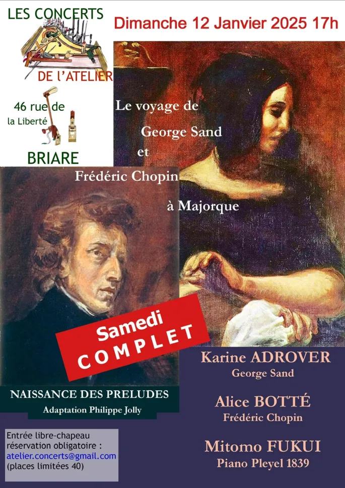 Concert Le voyage de George Sand et Frédéric Chopin à Majorque