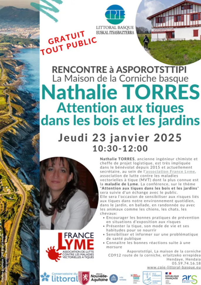 Conférence de de Nathalie TORRES - Attention aux tiques dans les bois et les jardins