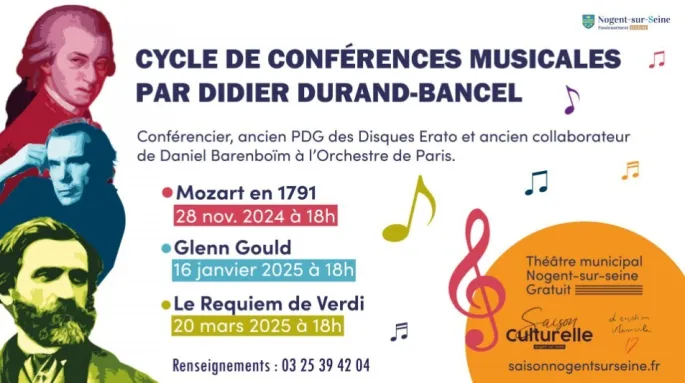 Conférence ”Glenn GOULD” de Didier Durand-Bancel au théâtre municipal de Nogent-sur-Seine