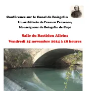 Conférence sur le canal de Boisgelin