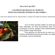 Conférence UTL : « LES FRUITS DE DEMAIN OU 50 FRUITS POUR CHANGER DES POMMES ET DES POIRES »