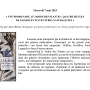 Conférence UTL : « UNE PROMENADE AU JARDIN DES PLANTES : QUATRE SIÈCLES DE PASSION ET D’AVENTURES NATURALISTES »