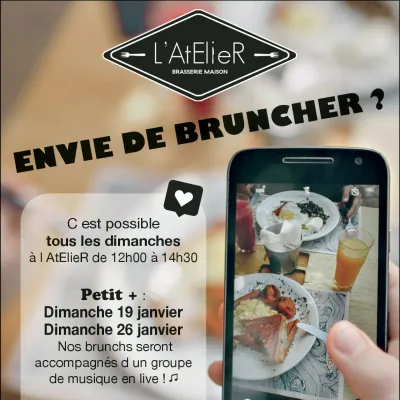 Deux dimanches par mois, le brunch de l'Atelier est accompagné de musique live