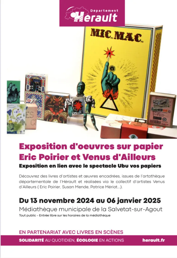 Exposition d'œuvres sur papier par Eric Poirier et Venus d'Ailleurs