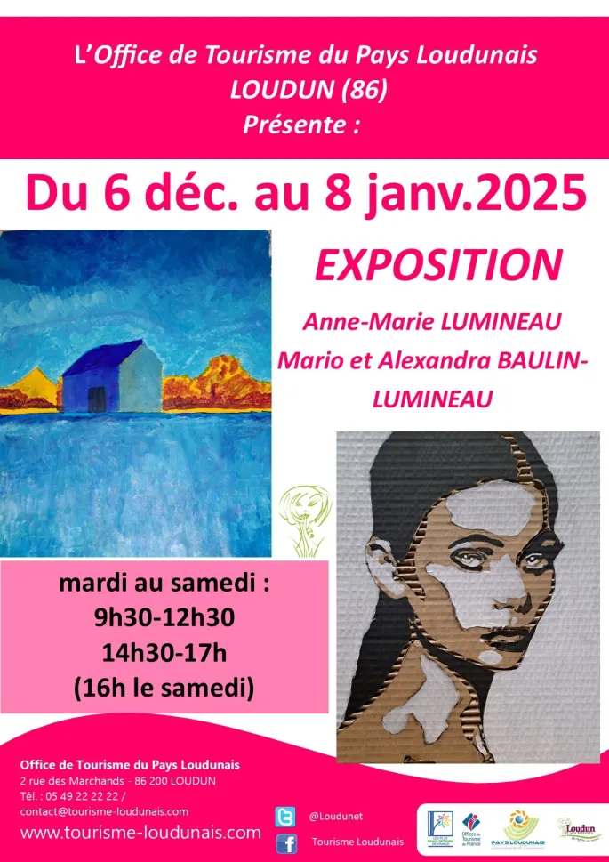 Exposition de Anne-Marie LUMINEAU, Mario et Alexandra BAULIN-LUMINEAU