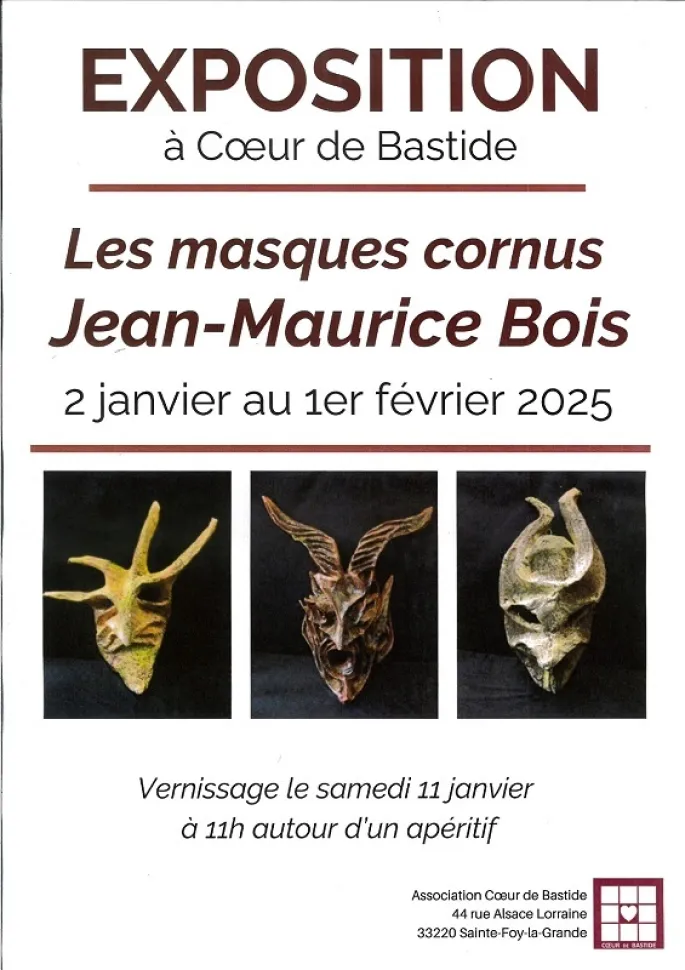 Exposition Les masques cornus de Jean-Maurice Bois à Coeur de Bastide