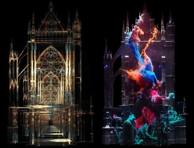 Le mapping vidéo de de la Cathédrale du Festival Constellations !