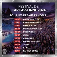 Les premiers noms de l'édition 2024 du Festival de Carcassonne DR